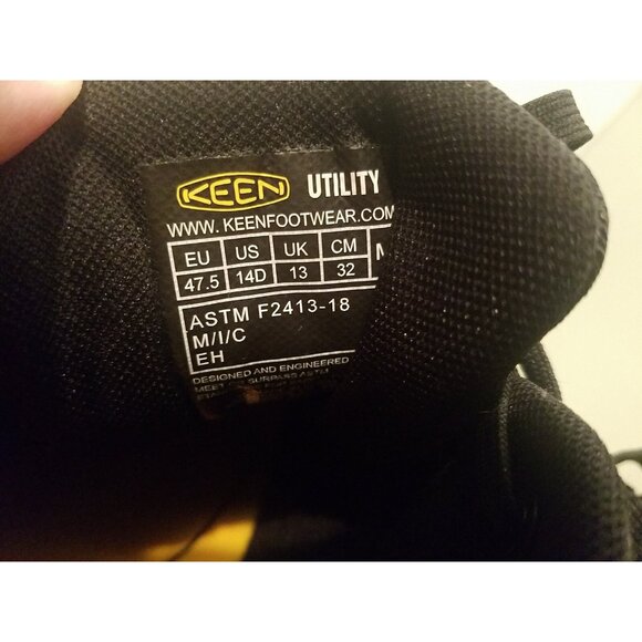 Keen Utility Sparta Aluminum Toe EH Black & Grey Flannel Work Shoes 14D ASTM - Picture 9 of 12